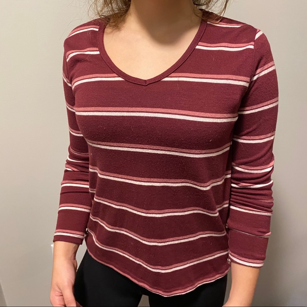 Maroon/Light Pink/White long sleeve